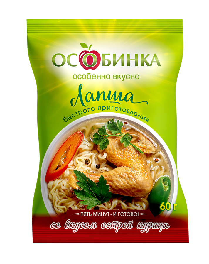 Лапша быстрого приготовления в пакете_курица острая